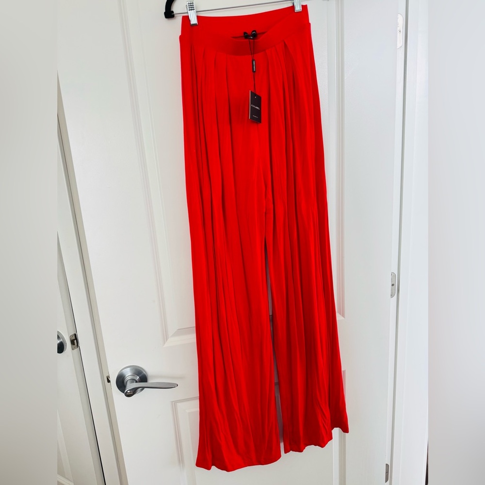 JLUXLABEL Red Wide Leg Jumpsuit with Elegant Flow